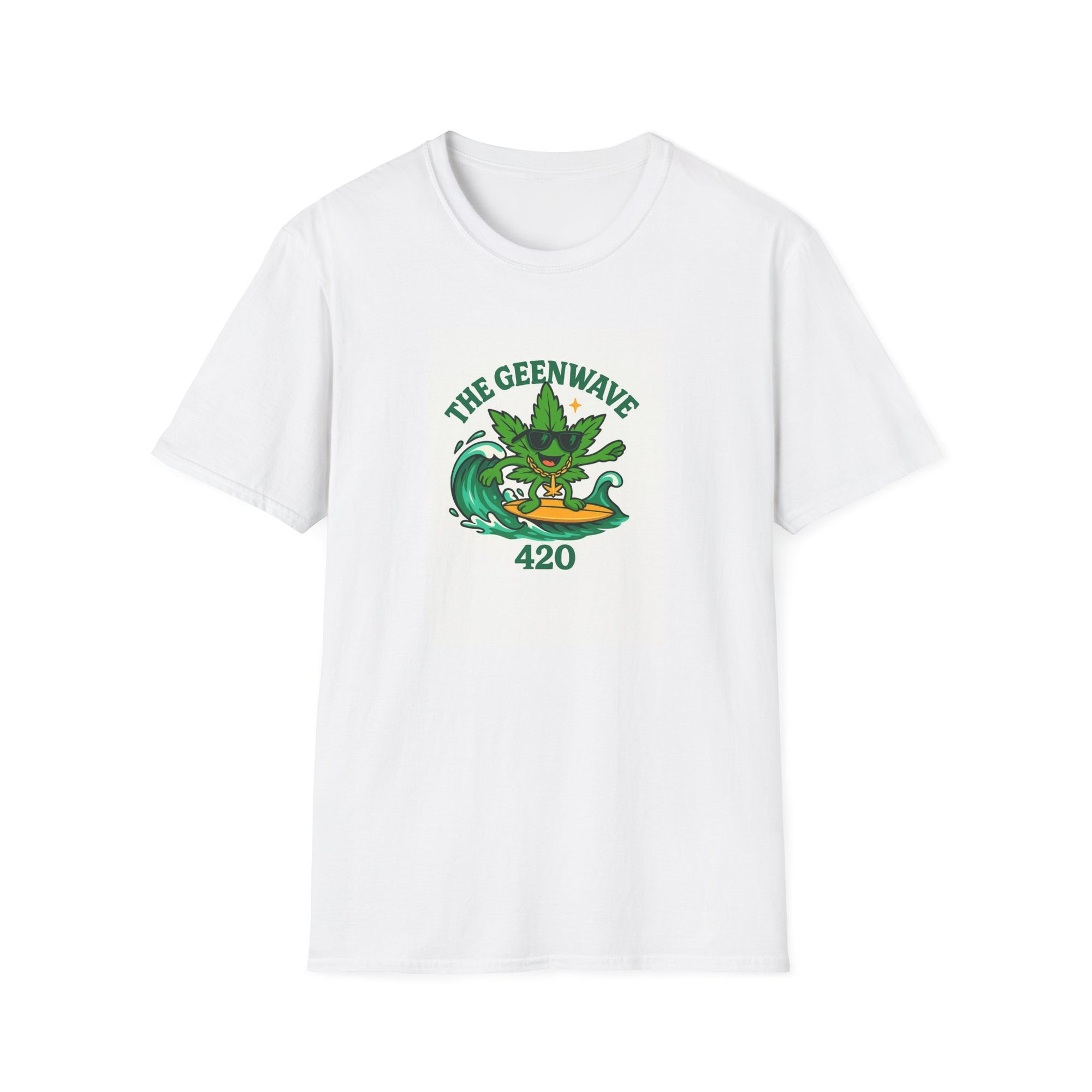 Chill Vibes T-Shirt, The Greenwave 420 Shirt, Surfing Cannabis Tee, Casual Summer Top, Gift for Beach Lovers