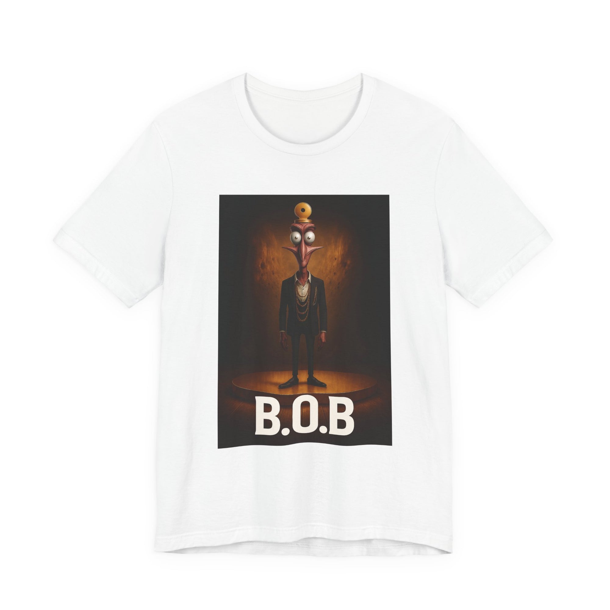B.O.B. Graphic Tee, Unisex T-Shirt, Funny Casual Wear, Cartoon Character Shirt, Gift for Movie Lovers, Unique Apparel