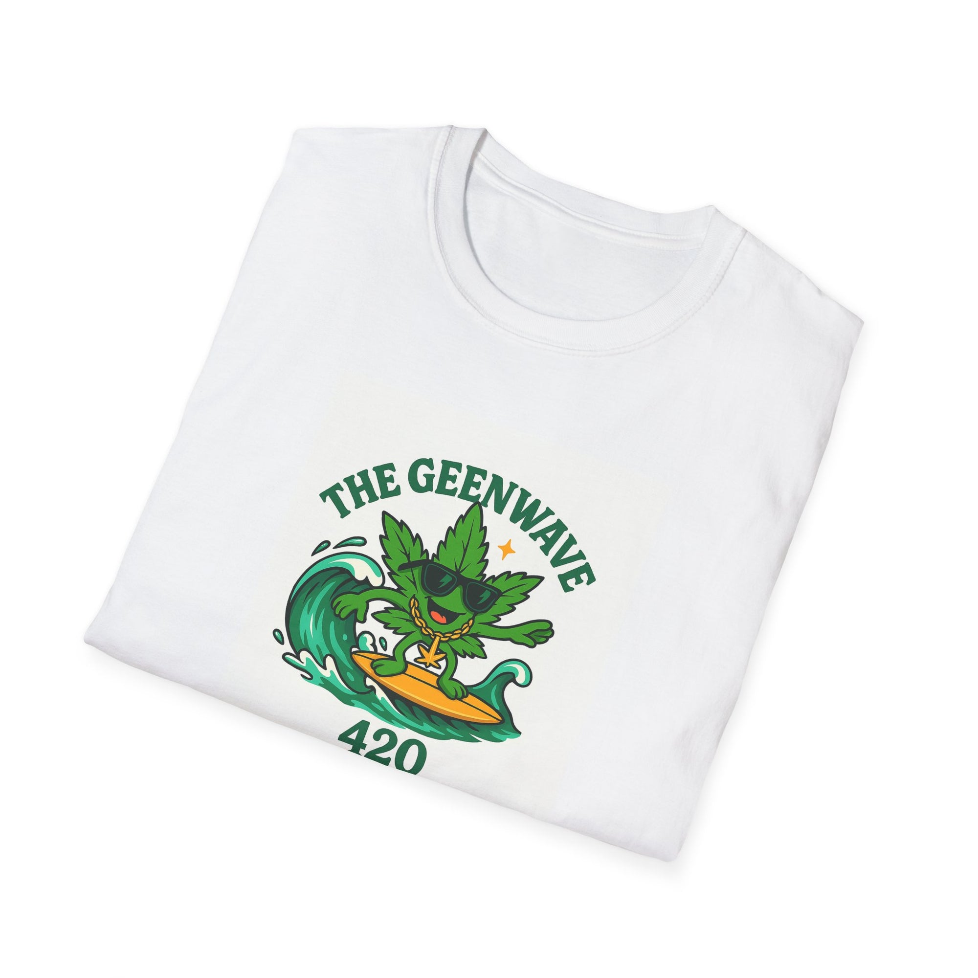 Chill Vibes T-Shirt, The Greenwave 420 Shirt, Surfing Cannabis Tee, Casual Summer Top, Gift for Beach Lovers
