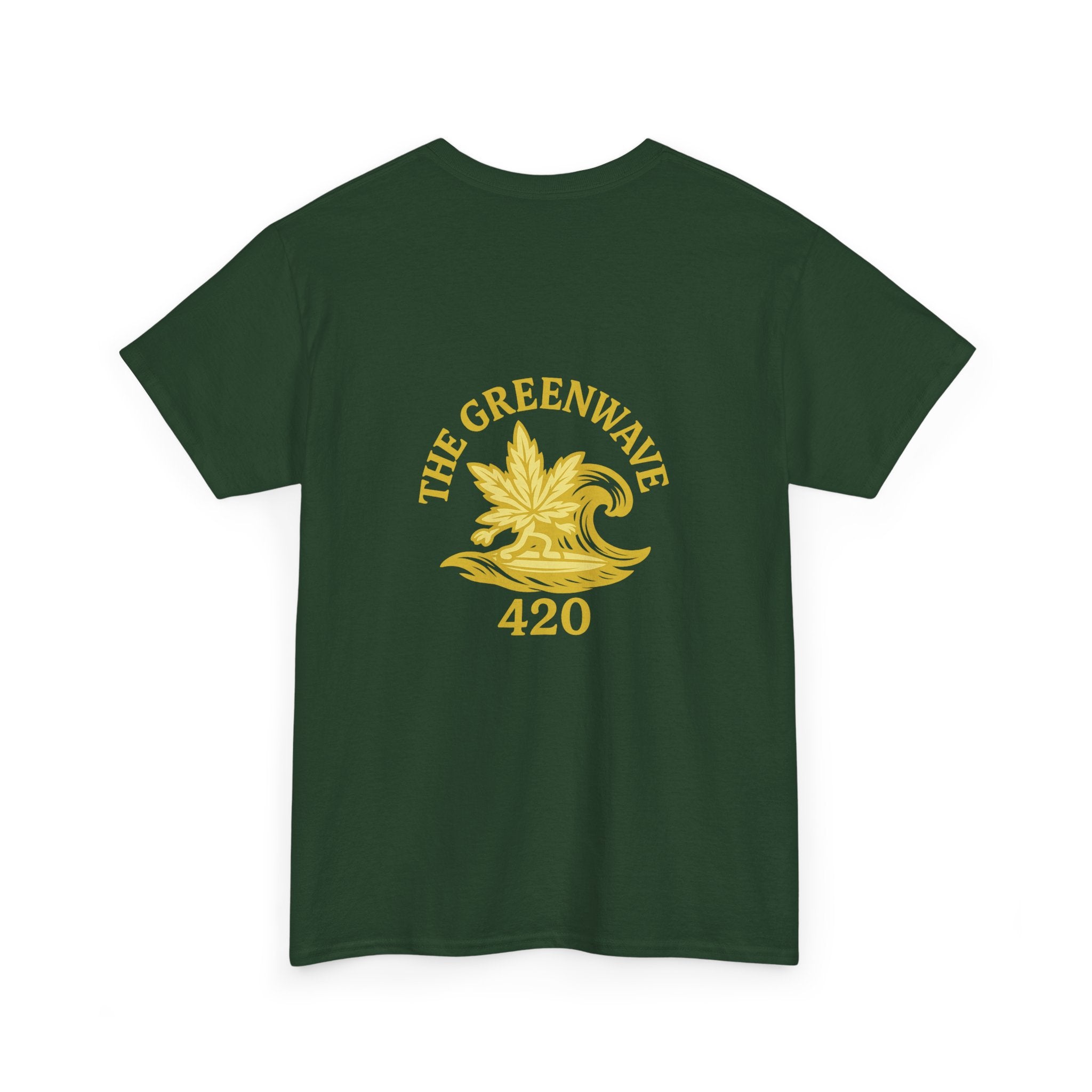 Unisex Heavy Cotton Tee with Retro Greenwave 420 Design, Cannabis Culture Shirt, Perfect for Festivals, Gifting, Everyday Wear