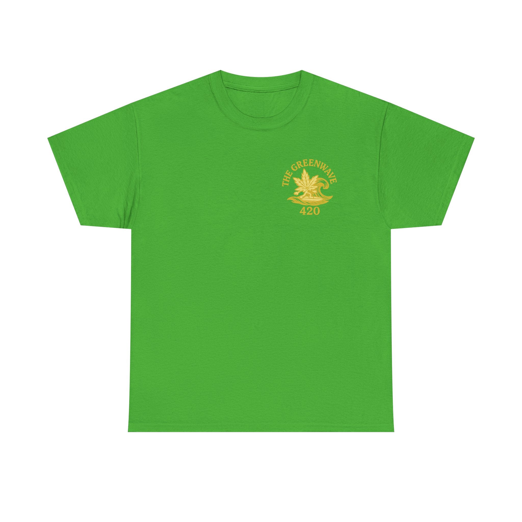 Unisex Heavy Cotton Tee with Retro Greenwave 420 Design, Cannabis Culture Shirt, Perfect for Festivals, Gifting, Everyday Wear