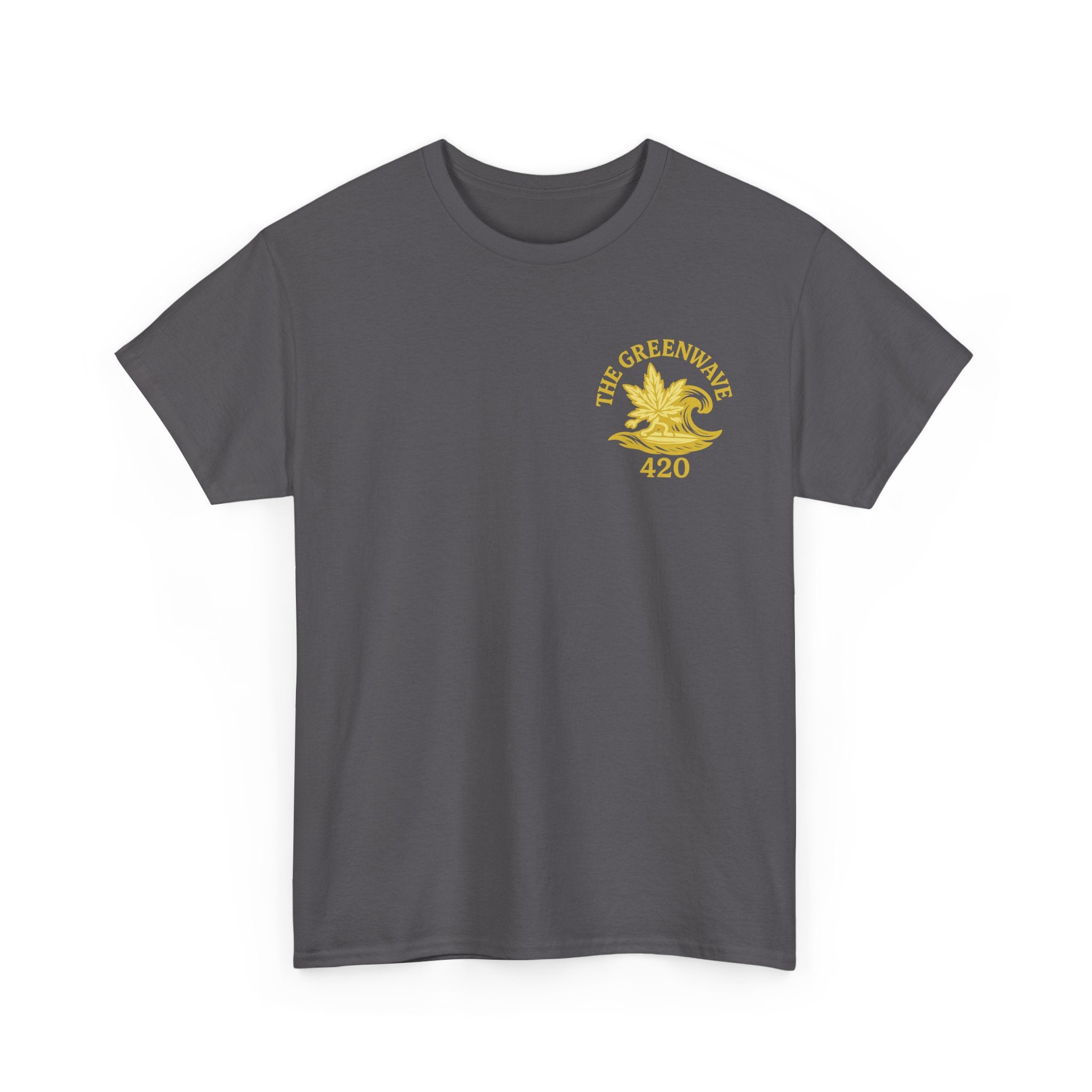 Unisex Heavy Cotton Tee with Retro Greenwave 420 Design, Cannabis Culture Shirt, Perfect for Festivals, Gifting, Everyday Wear