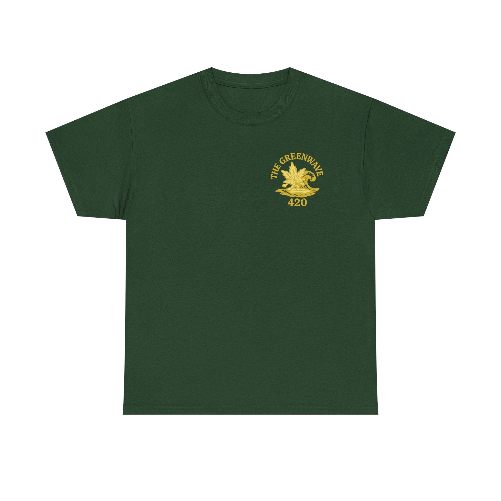 Unisex Heavy Cotton Tee with Retro Greenwave 420 Design, Cannabis Culture Shirt, Perfect for Festivals, Gifting, Everyday Wear