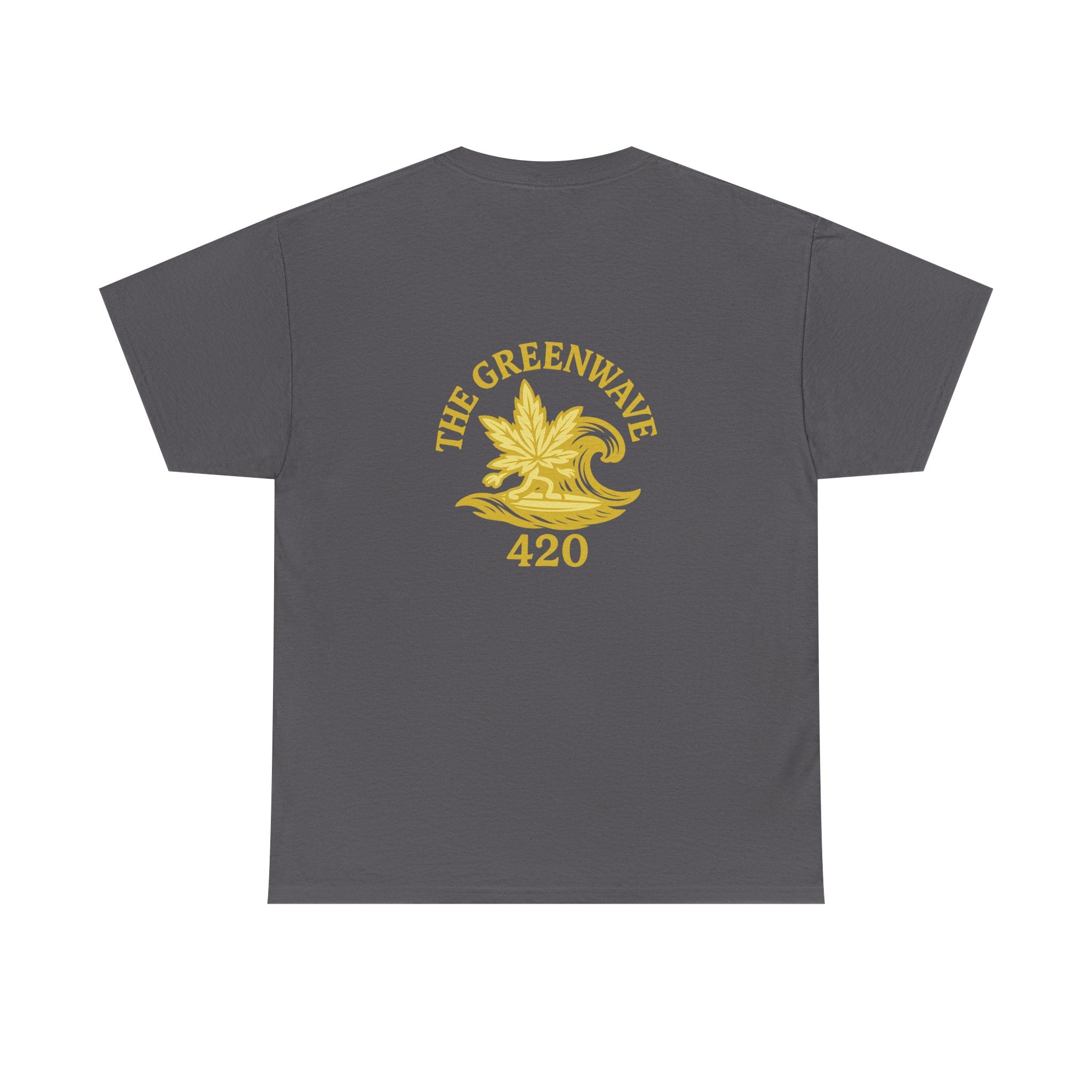 Unisex Heavy Cotton Tee with Retro Greenwave 420 Design, Cannabis Culture Shirt, Perfect for Festivals, Gifting, Everyday Wear