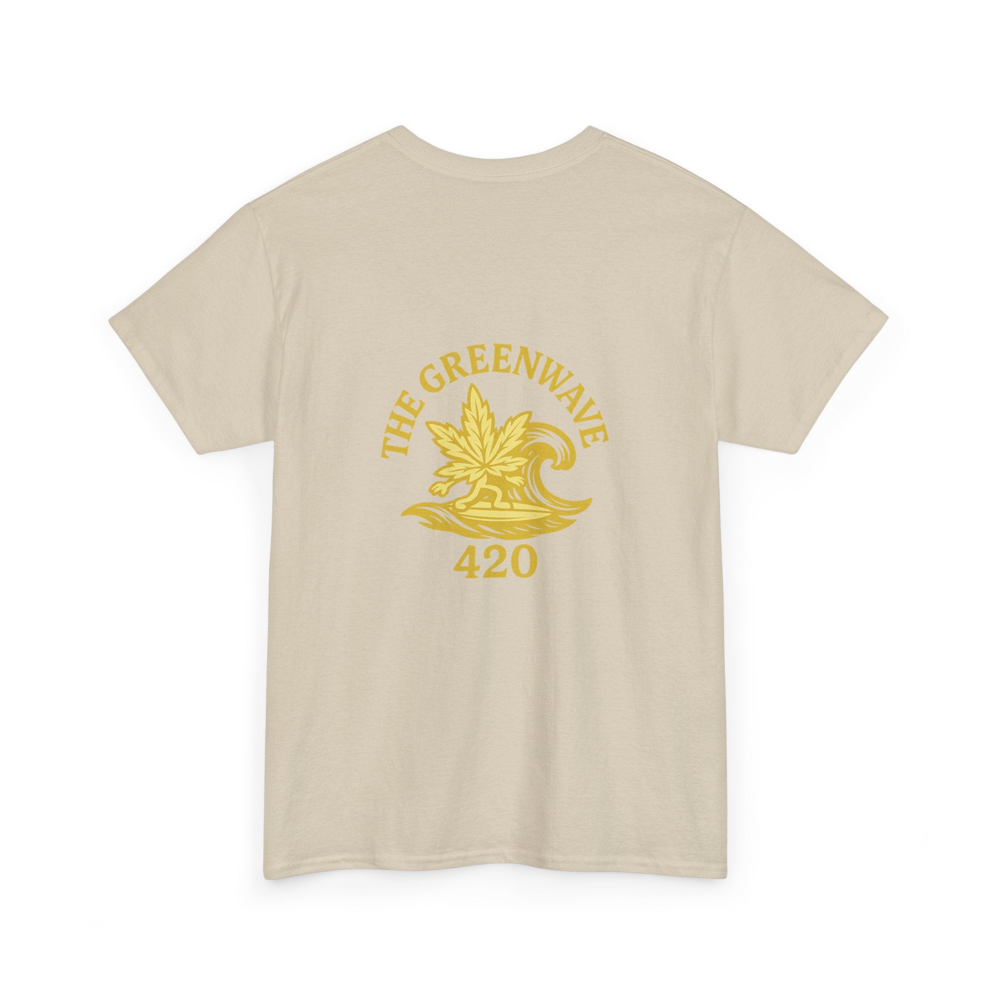 Unisex Heavy Cotton Tee with Retro Greenwave 420 Design, Cannabis Culture Shirt, Perfect for Festivals, Gifting, Everyday Wear