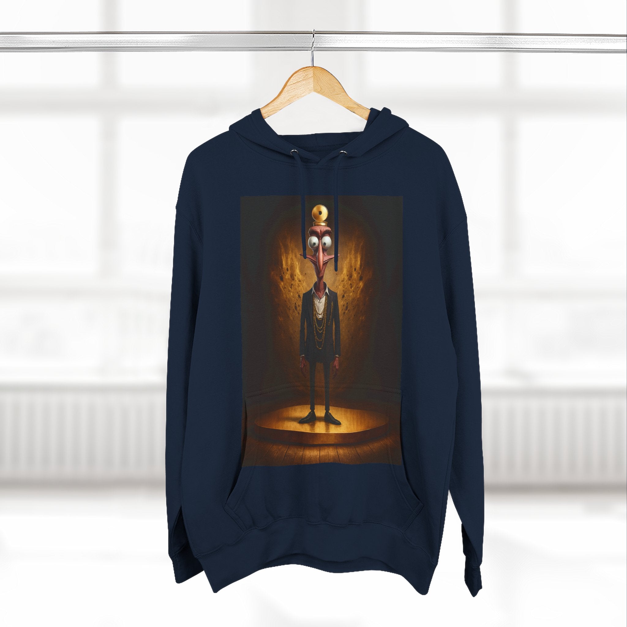 Three-Panel Fleece Hoodie with Cool Graphics, Casual Wear, Cozy Layer, Gift for Friends, 420 Merch, Unique Streetwear