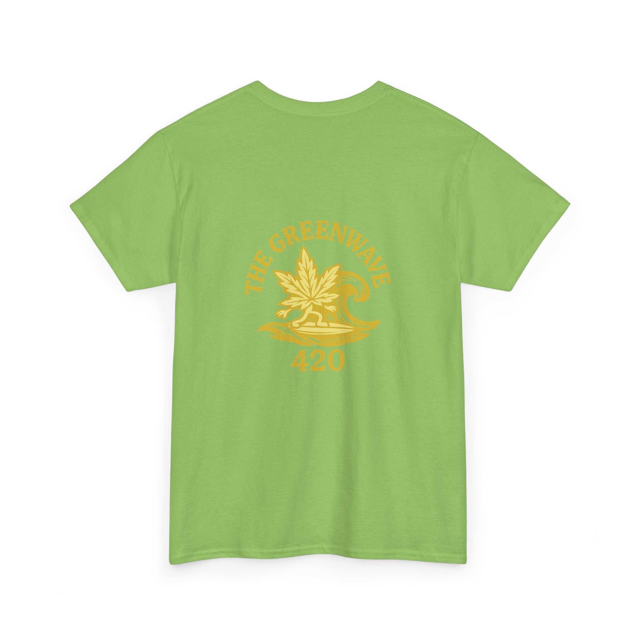 Unisex Heavy Cotton Tee with Retro Greenwave 420 Design, Cannabis Culture Shirt, Perfect for Festivals, Gifting, Everyday Wear