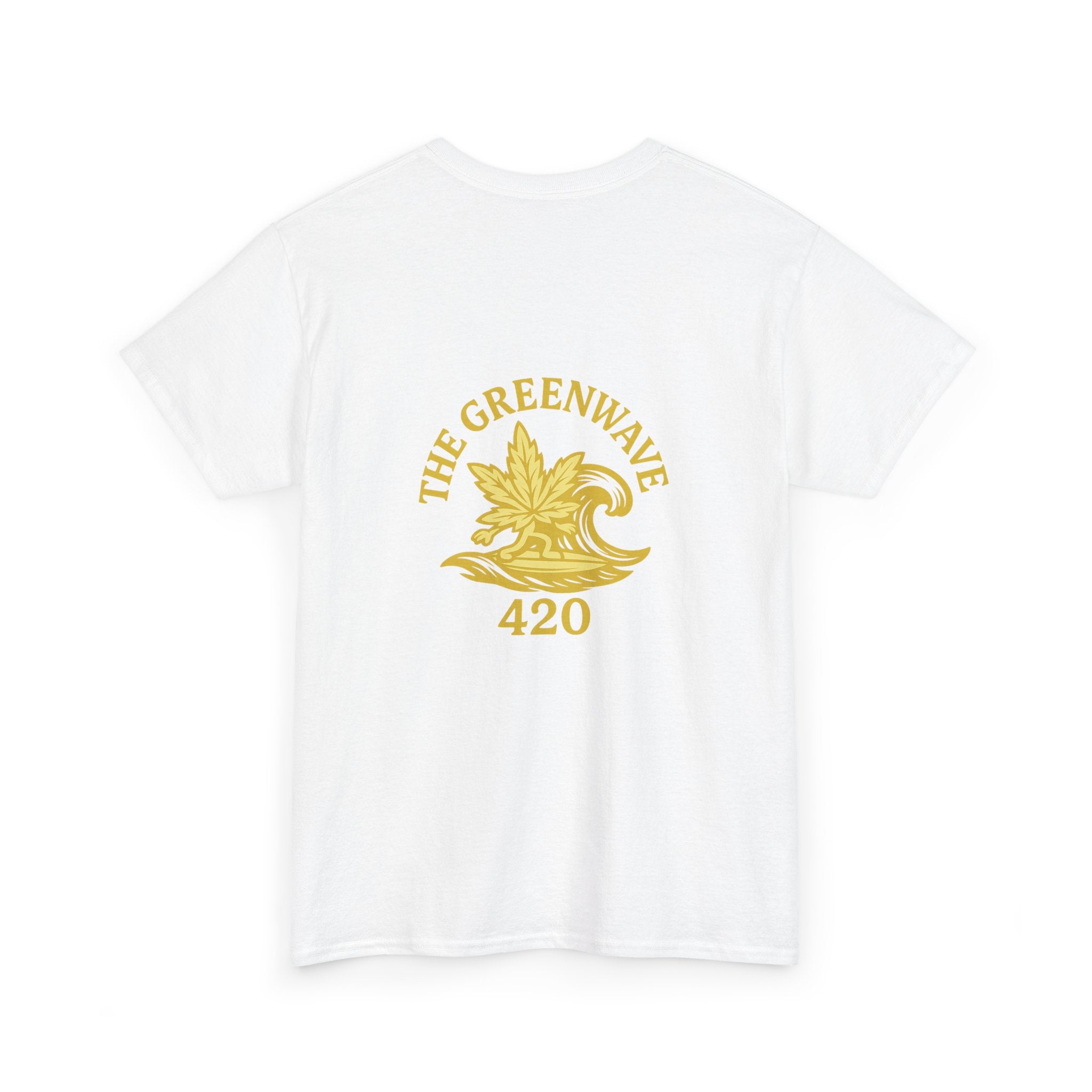 Unisex Heavy Cotton Tee with Retro Greenwave 420 Design, Cannabis Culture Shirt, Perfect for Festivals, Gifting, Everyday Wear