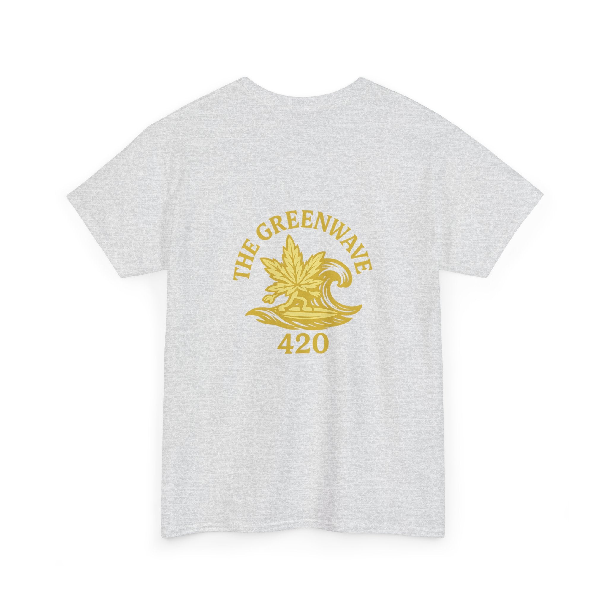 Unisex Heavy Cotton Tee with Retro Greenwave 420 Design, Cannabis Culture Shirt, Perfect for Festivals, Gifting, Everyday Wear