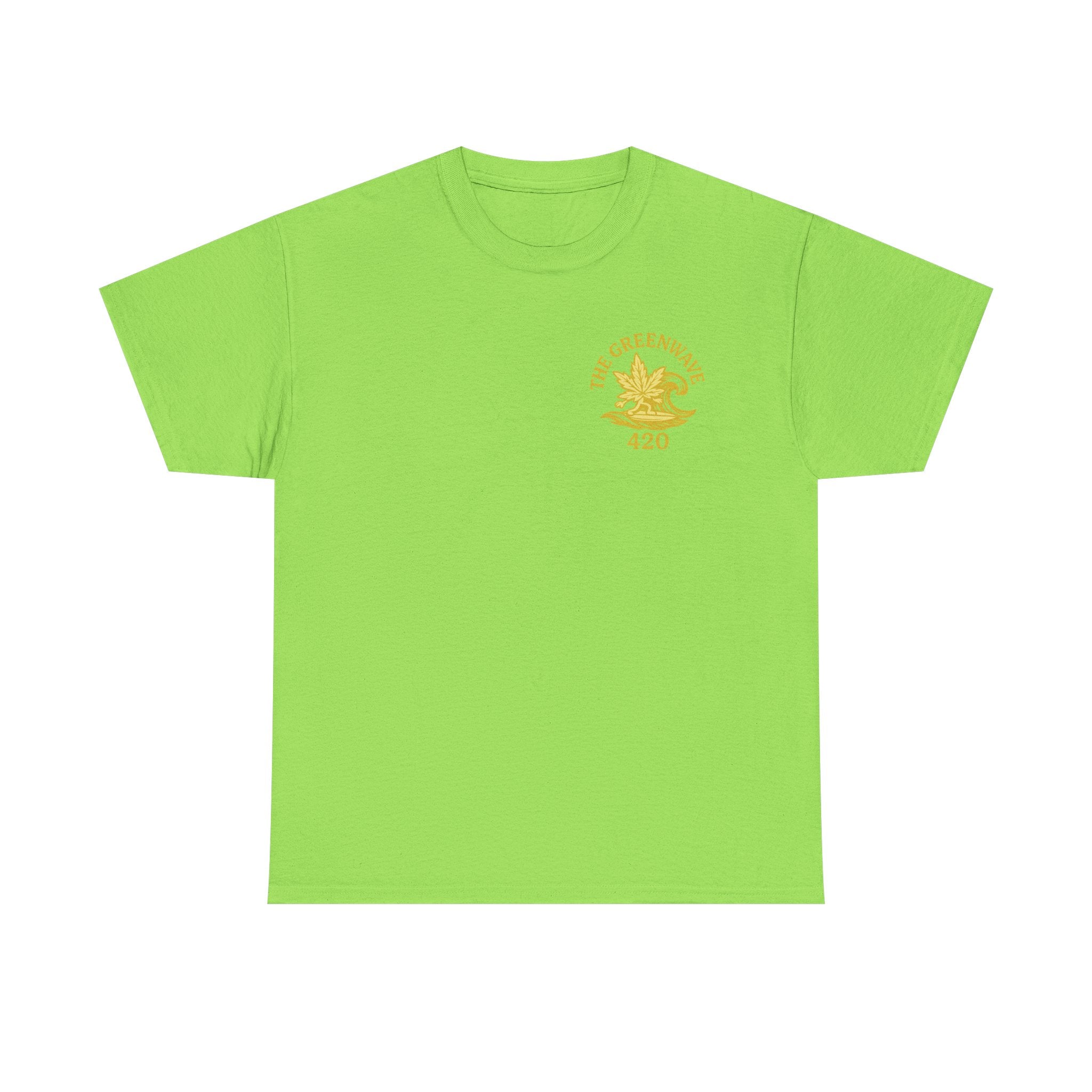 Unisex Heavy Cotton Tee with Retro Greenwave 420 Design, Cannabis Culture Shirt, Perfect for Festivals, Gifting, Everyday Wear