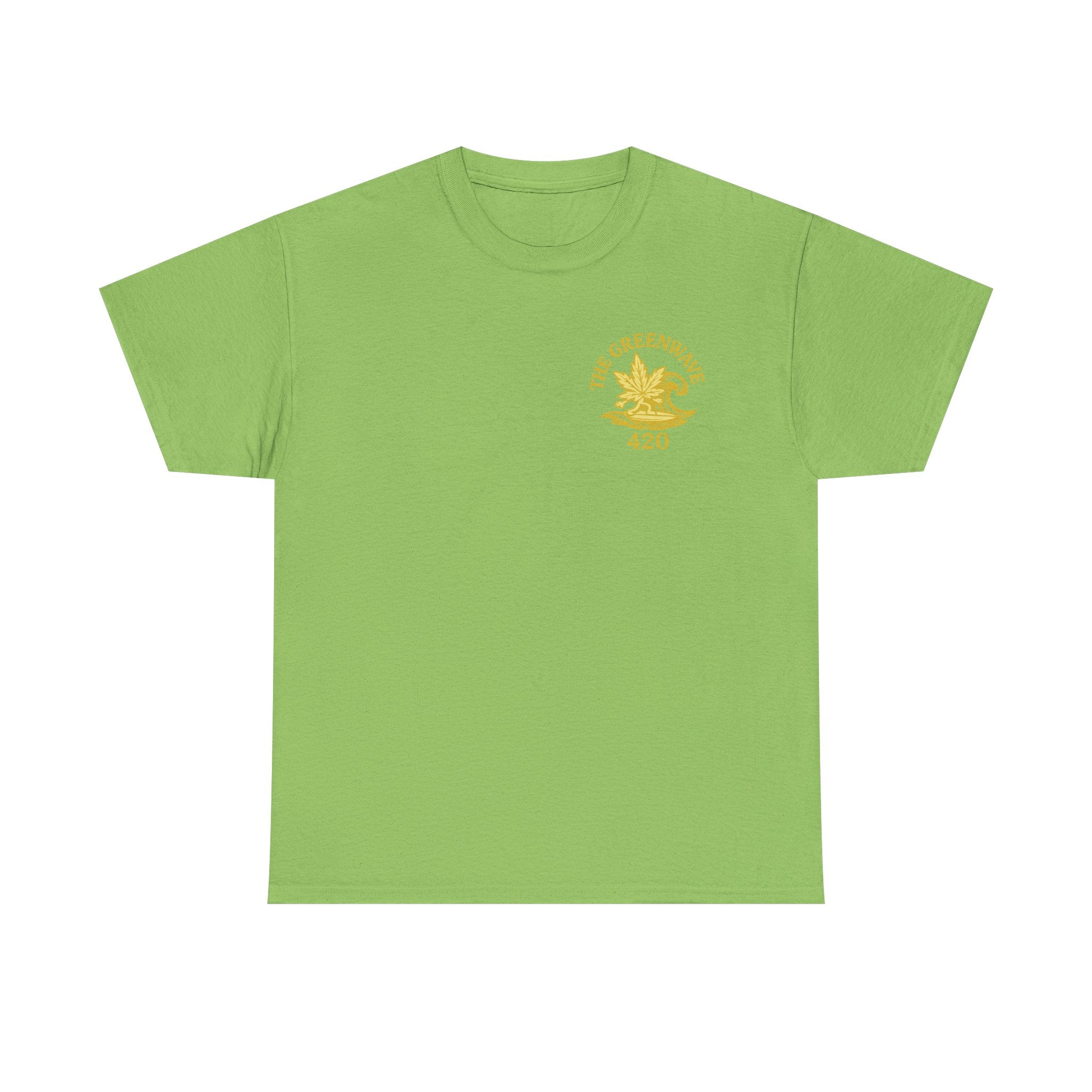 Unisex Heavy Cotton Tee with Retro Greenwave 420 Design, Cannabis Culture Shirt, Perfect for Festivals, Gifting, Everyday Wear