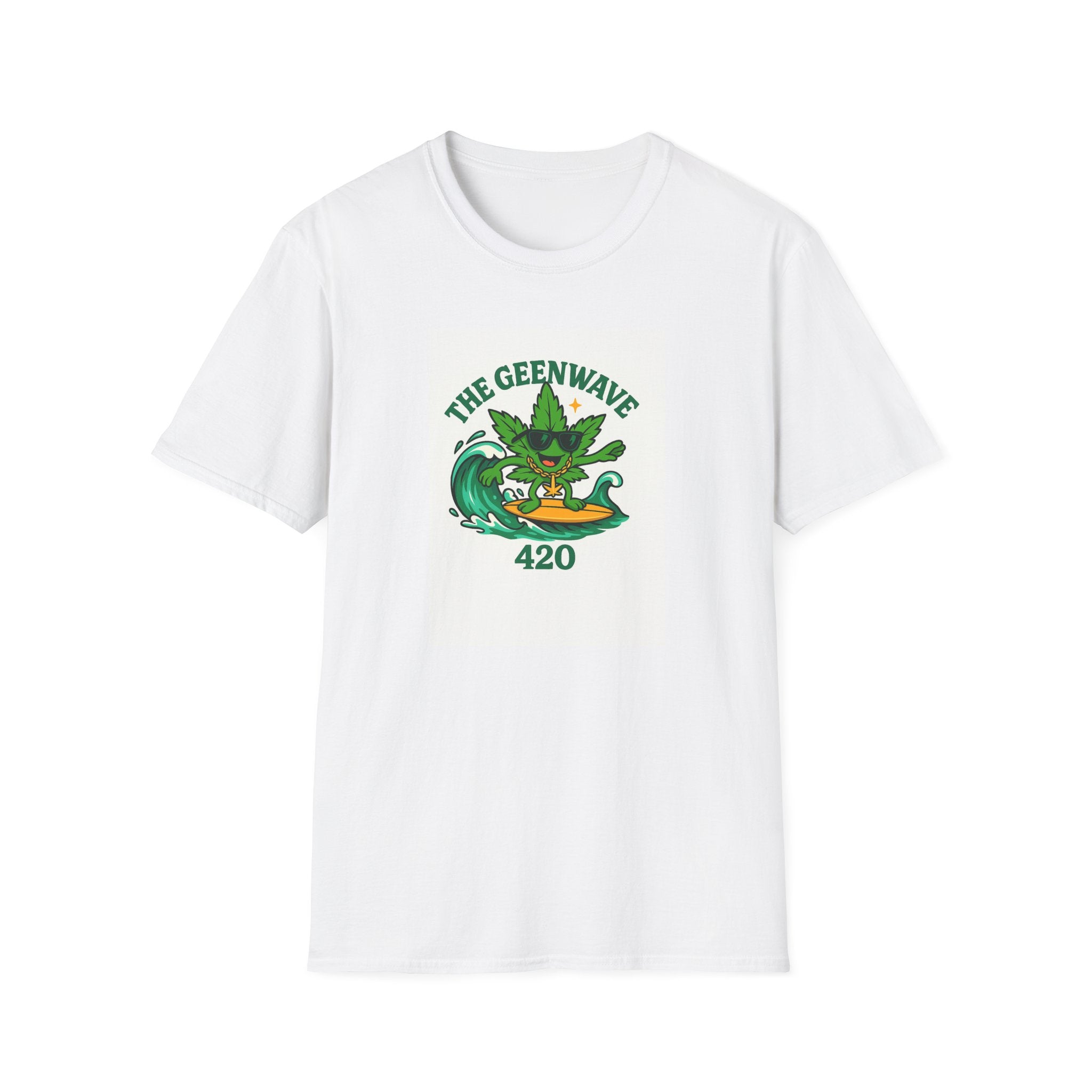 Chill Vibes T-Shirt, The Greenwave 420 Shirt, Surfing Cannabis Tee, Casual Summer Top, Gift for Beach Lovers