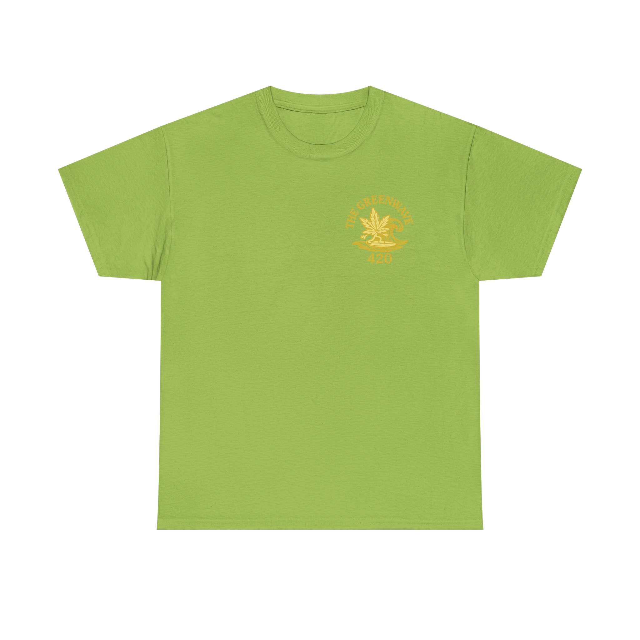 Unisex Heavy Cotton Tee with Retro Greenwave 420 Design, Cannabis Culture Shirt, Perfect for Festivals, Gifting, Everyday Wear
