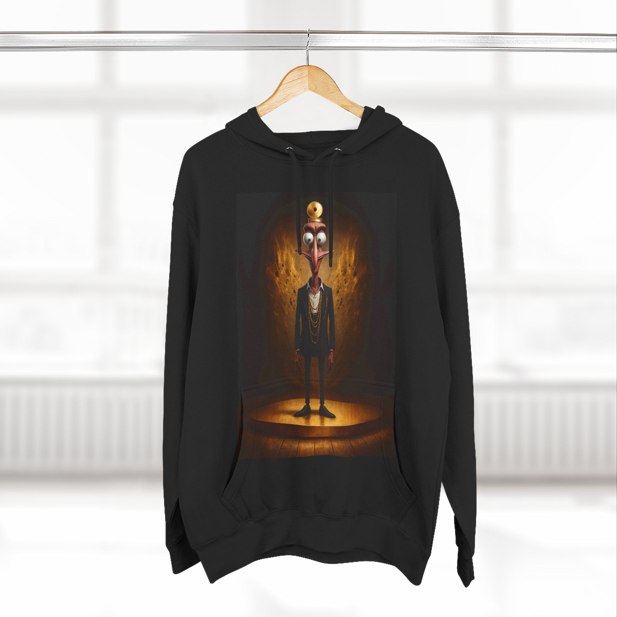 Three-Panel Fleece Hoodie with Cool Graphics, Casual Wear, Cozy Layer, Gift for Friends, 420 Merch, Unique Streetwear