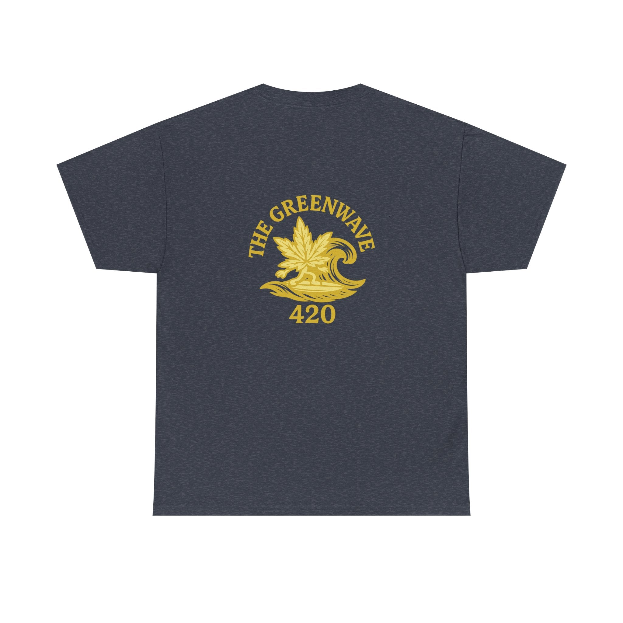 Unisex Heavy Cotton Tee with Retro Greenwave 420 Design, Cannabis Culture Shirt, Perfect for Festivals, Gifting, Everyday Wear
