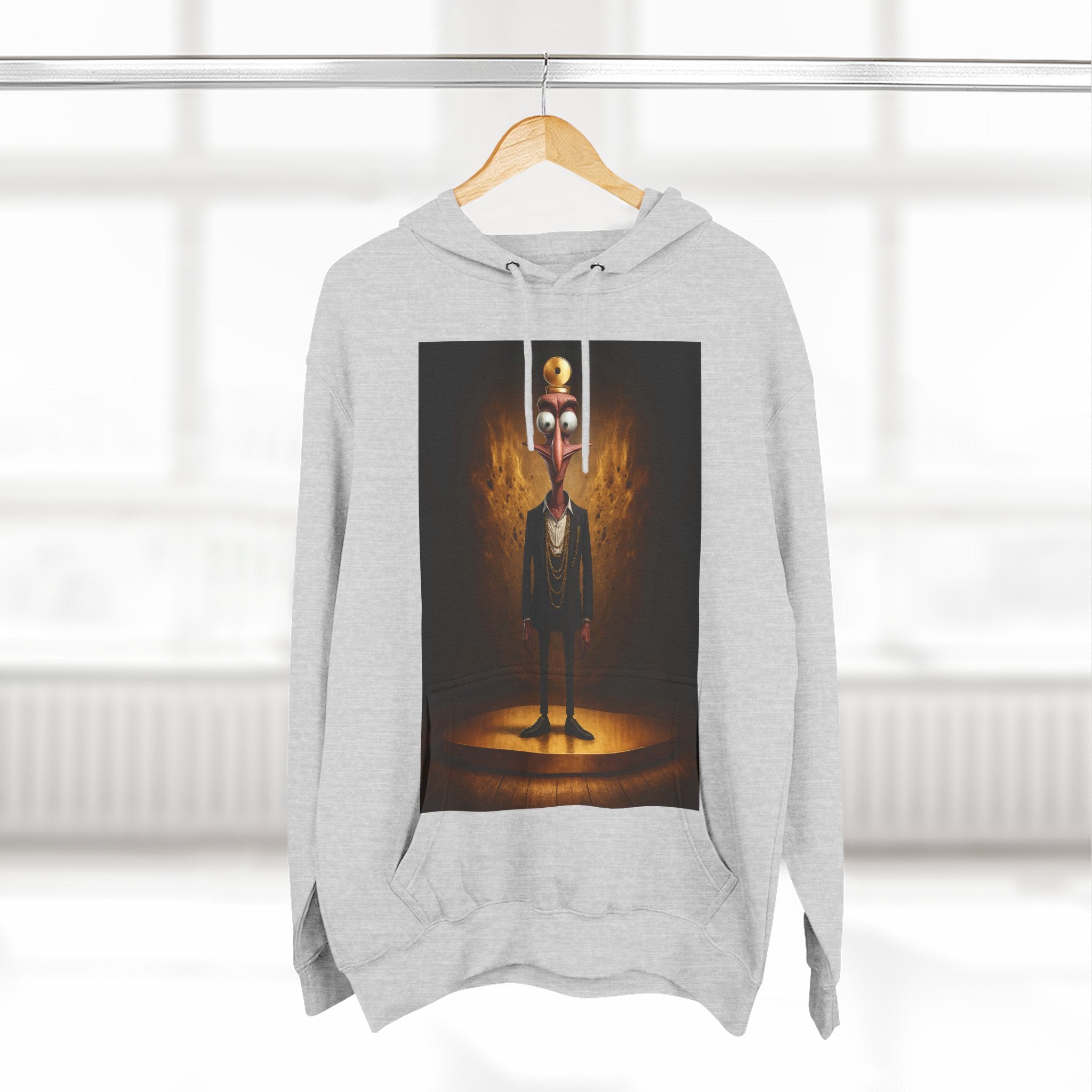 Three-Panel Fleece Hoodie with Cool Graphics, Casual Wear, Cozy Layer, Gift for Friends, 420 Merch, Unique Streetwear