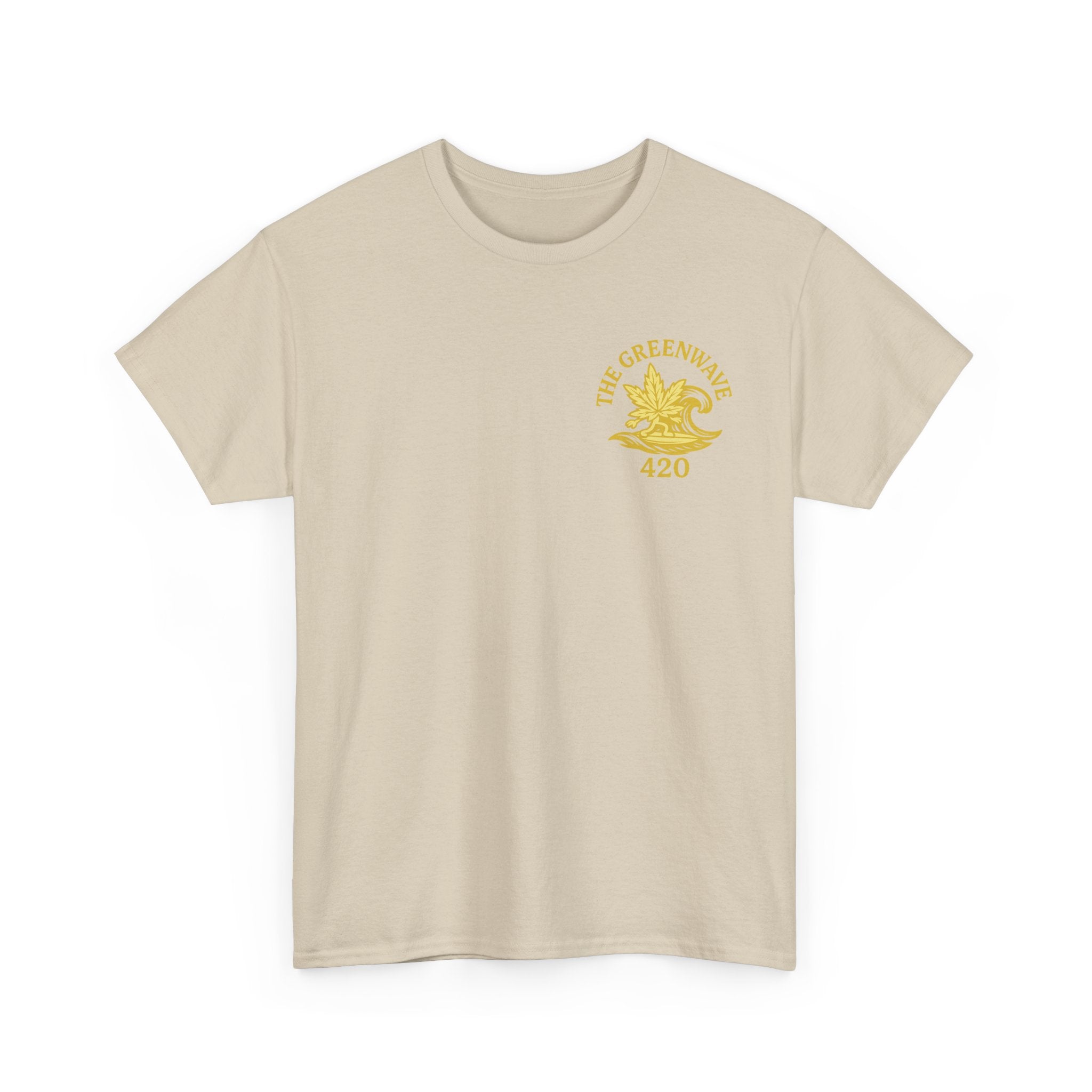 Unisex Heavy Cotton Tee with Retro Greenwave 420 Design, Cannabis Culture Shirt, Perfect for Festivals, Gifting, Everyday Wear