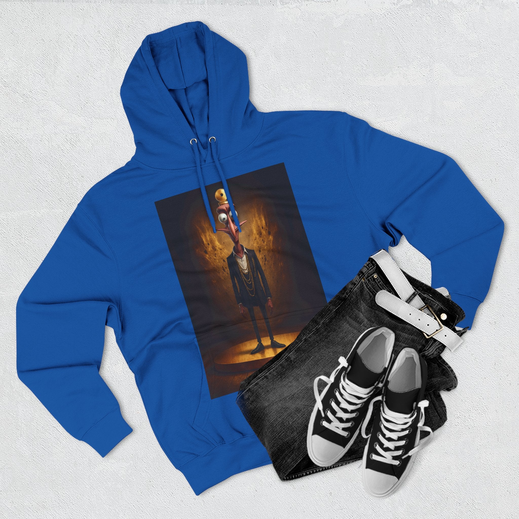 Three-Panel Fleece Hoodie with Cool Graphics, Casual Wear, Cozy Layer, Gift for Friends, 420 Merch, Unique Streetwear