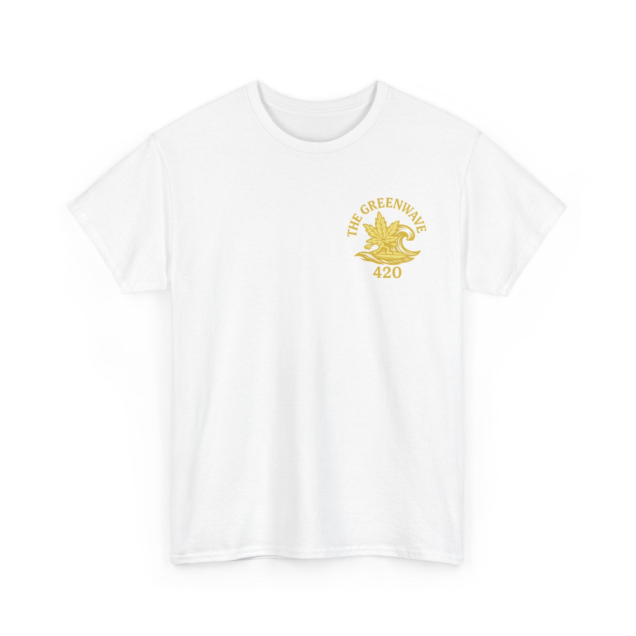 Unisex Heavy Cotton Tee with Retro Greenwave 420 Design, Cannabis Culture Shirt, Perfect for Festivals, Gifting, Everyday Wear