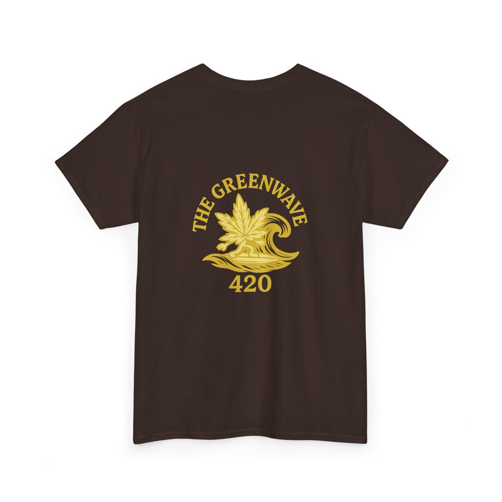 Unisex Heavy Cotton Tee with Retro Greenwave 420 Design, Cannabis Culture Shirt, Perfect for Festivals, Gifting, Everyday Wear