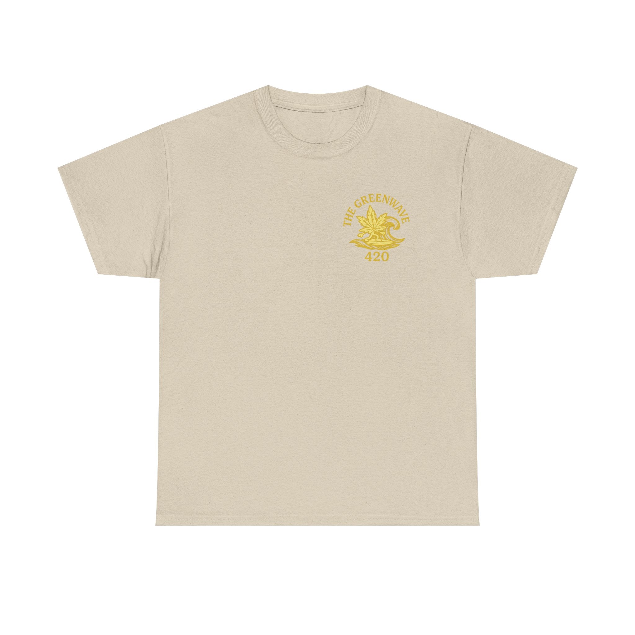 Unisex Heavy Cotton Tee with Retro Greenwave 420 Design, Cannabis Culture Shirt, Perfect for Festivals, Gifting, Everyday Wear