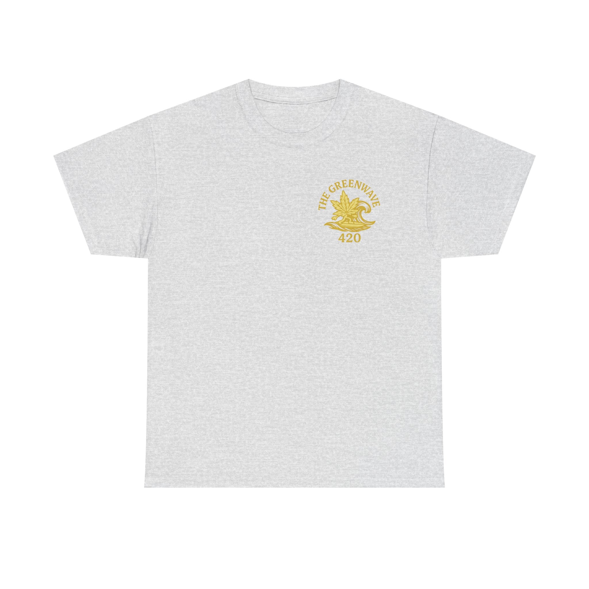 Unisex Heavy Cotton Tee with Retro Greenwave 420 Design, Cannabis Culture Shirt, Perfect for Festivals, Gifting, Everyday Wear
