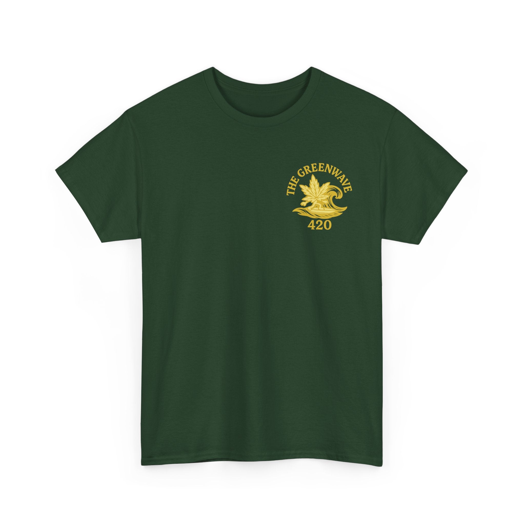 Unisex Heavy Cotton Tee with Retro Greenwave 420 Design, Cannabis Culture Shirt, Perfect for Festivals, Gifting, Everyday Wear