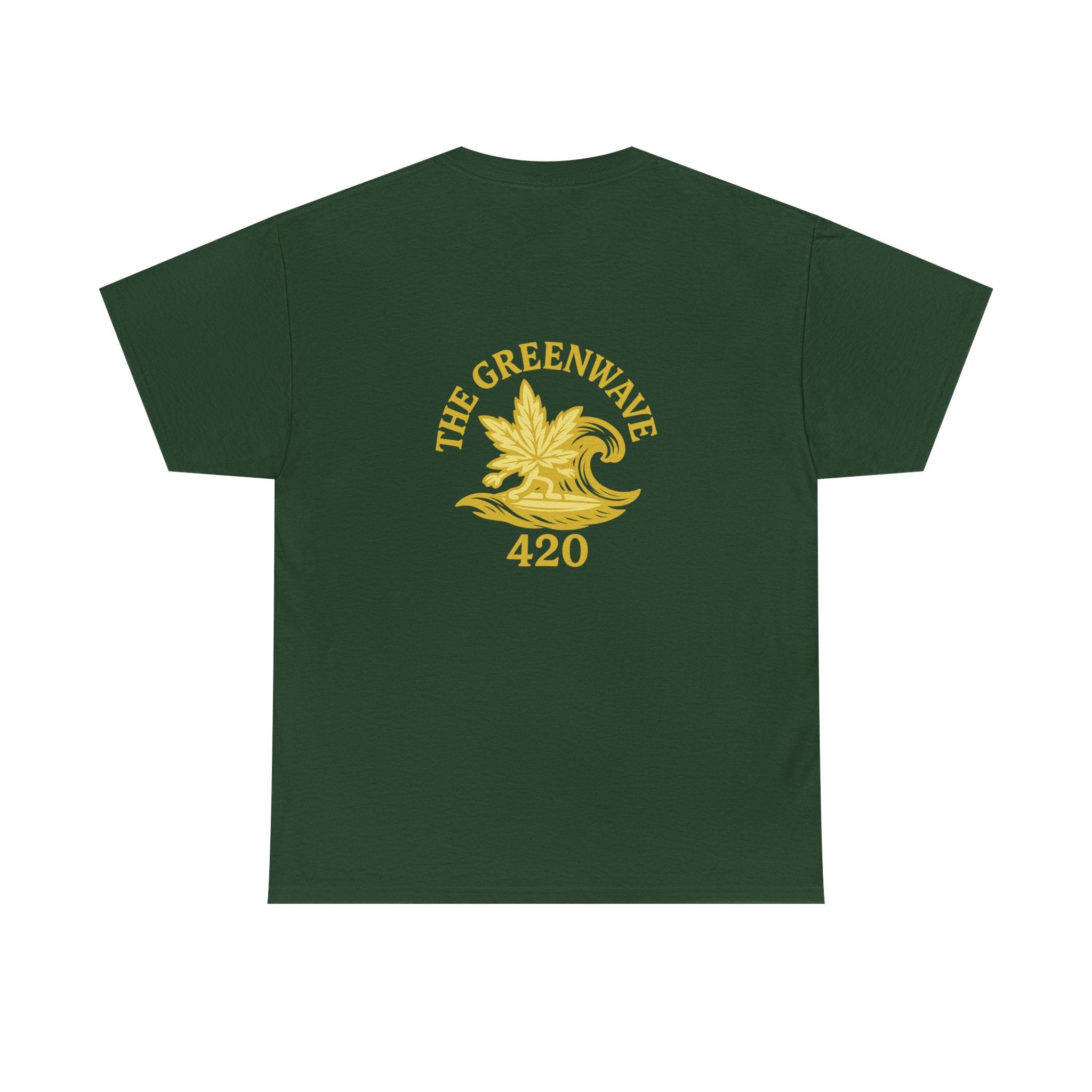Unisex Heavy Cotton Tee with Retro Greenwave 420 Design, Cannabis Culture Shirt, Perfect for Festivals, Gifting, Everyday Wear