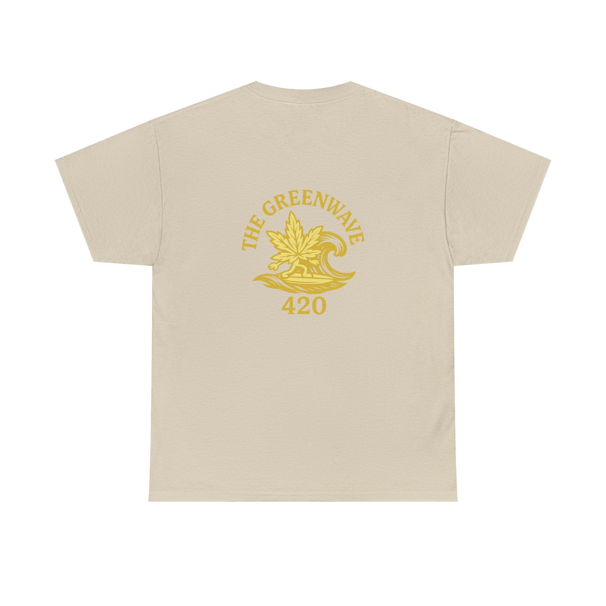 Unisex Heavy Cotton Tee with Retro Greenwave 420 Design, Cannabis Culture Shirt, Perfect for Festivals, Gifting, Everyday Wear