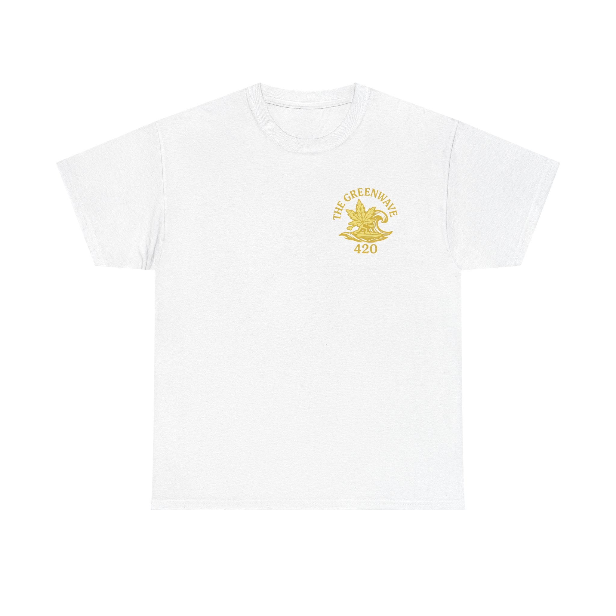 Unisex Heavy Cotton Tee with Retro Greenwave 420 Design, Cannabis Culture Shirt, Perfect for Festivals, Gifting, Everyday Wear