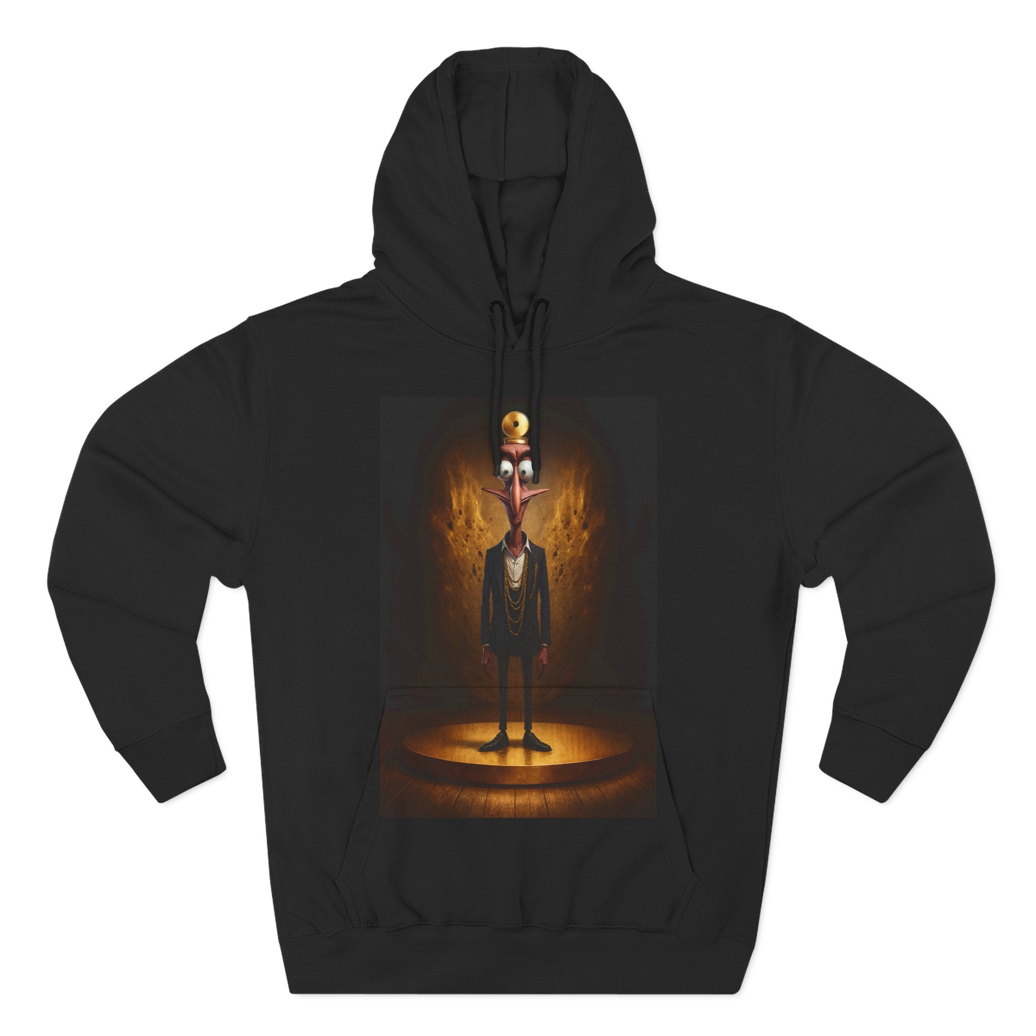 Three-Panel Fleece Hoodie with Cool Graphics, Casual Wear, Cozy Layer, Gift for Friends, 420 Merch, Unique Streetwear
