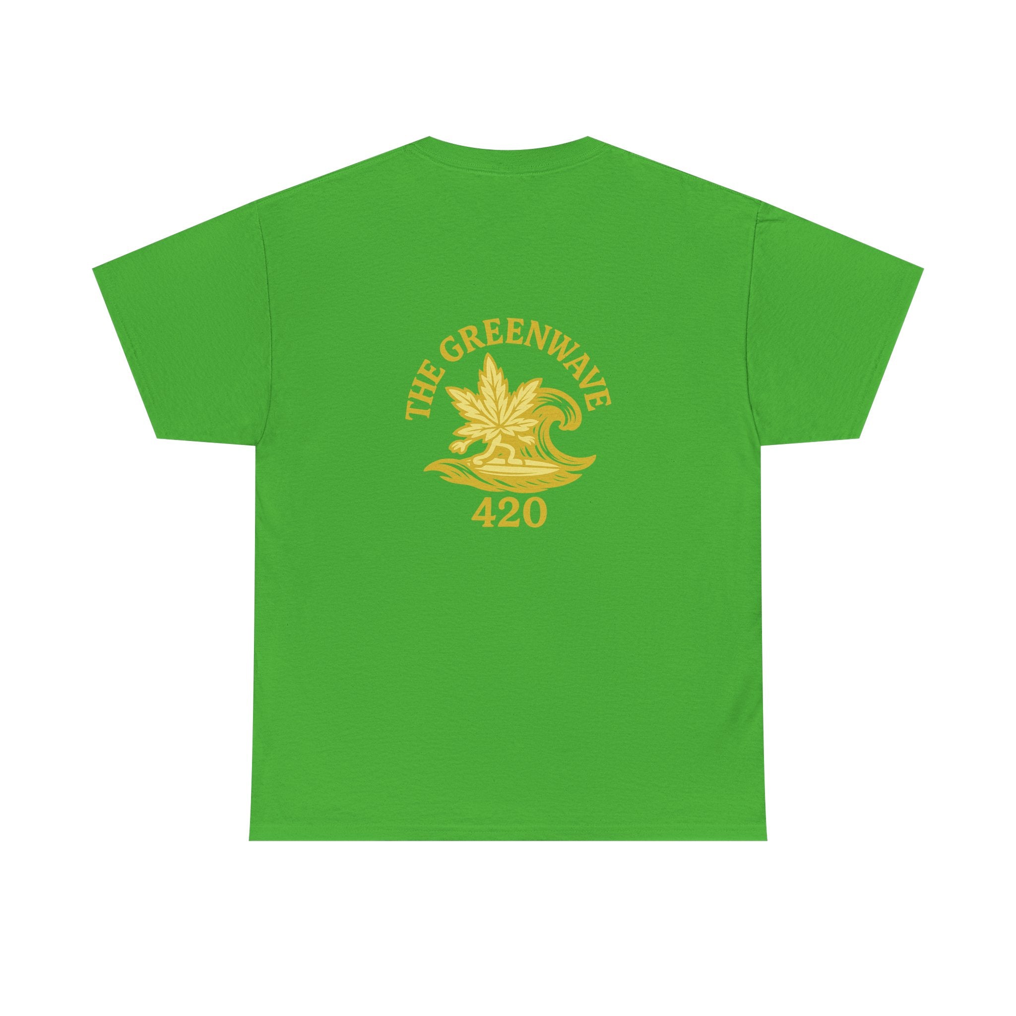 Unisex Heavy Cotton Tee with Retro Greenwave 420 Design, Cannabis Culture Shirt, Perfect for Festivals, Gifting, Everyday Wear
