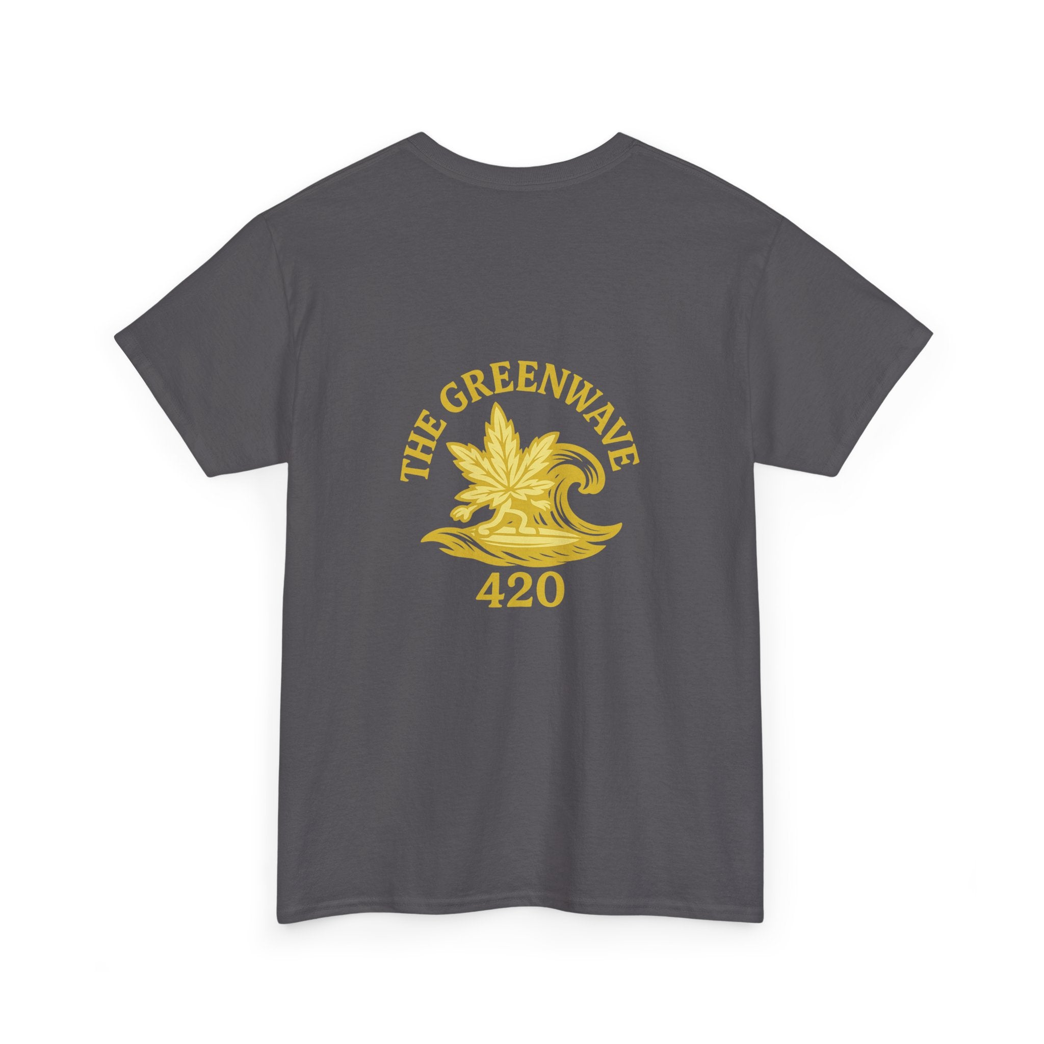 Unisex Heavy Cotton Tee with Retro Greenwave 420 Design, Cannabis Culture Shirt, Perfect for Festivals, Gifting, Everyday Wear
