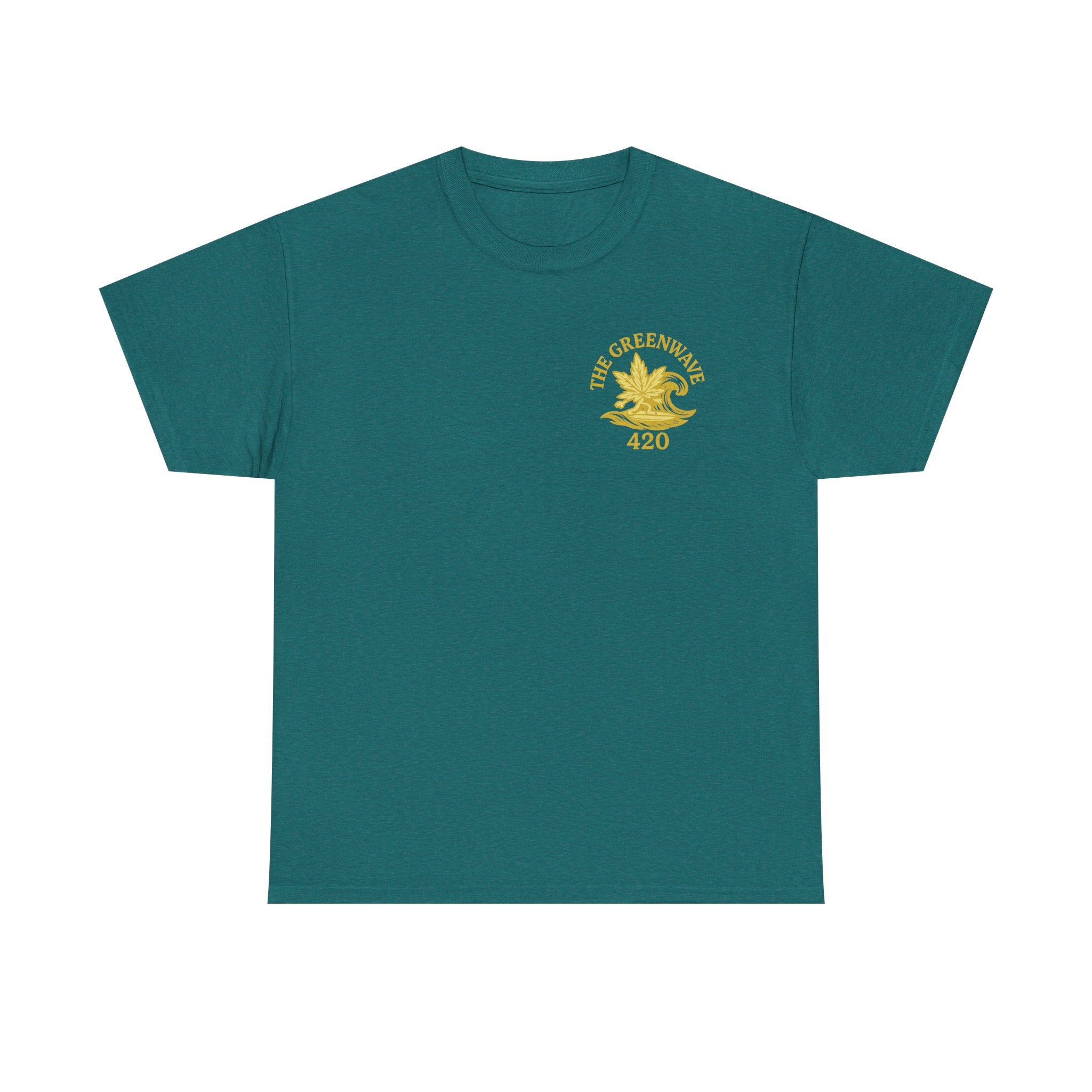 Unisex Heavy Cotton Tee with Retro Greenwave 420 Design, Cannabis Culture Shirt, Perfect for Festivals, Gifting, Everyday Wear