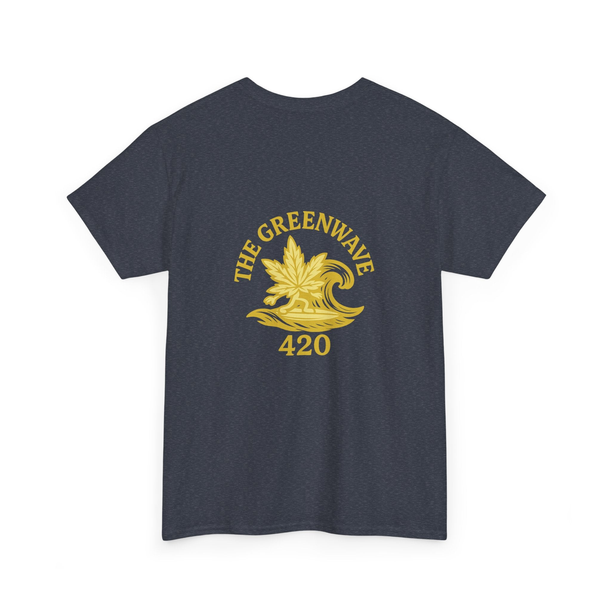 Unisex Heavy Cotton Tee with Retro Greenwave 420 Design, Cannabis Culture Shirt, Perfect for Festivals, Gifting, Everyday Wear